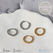 ピアス ボール フープピアス キャッチレス ステンレス 18Kコーティング 【国内即納】