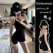 2026 レディース 水着 黒 ブラック 背中見せ セクシー 体系カバー 大人 露出控えめ S M L XL スポーツジム