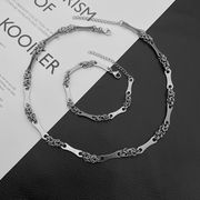 チタン バンブー ネックレス ロング 磨き上げ 個性的 上品 リゾート風 レディース アクセサリー