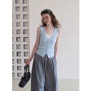 フェイクレイヤード Vネックニットベスト