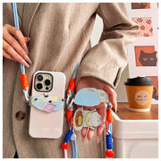 スマホ背面ホルダー ねこ チャーム付き ショルダーストラップ用 用
