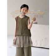 子供服　100-160cm　キッズニットベスト 　ガールズ　春夏　韓国キッズ服