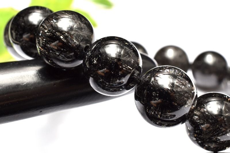 1点物】くっきり黒針 ブラックトルマリンインクォーツ 12-12.5mm