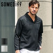 【ふくれショール長袖T】SOMEDIFF メンズ Tシャツ 総柄  ロンT 新作 2026